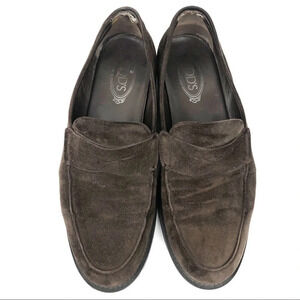 Tod’s | Men’s Brown Suede Penny Loafers